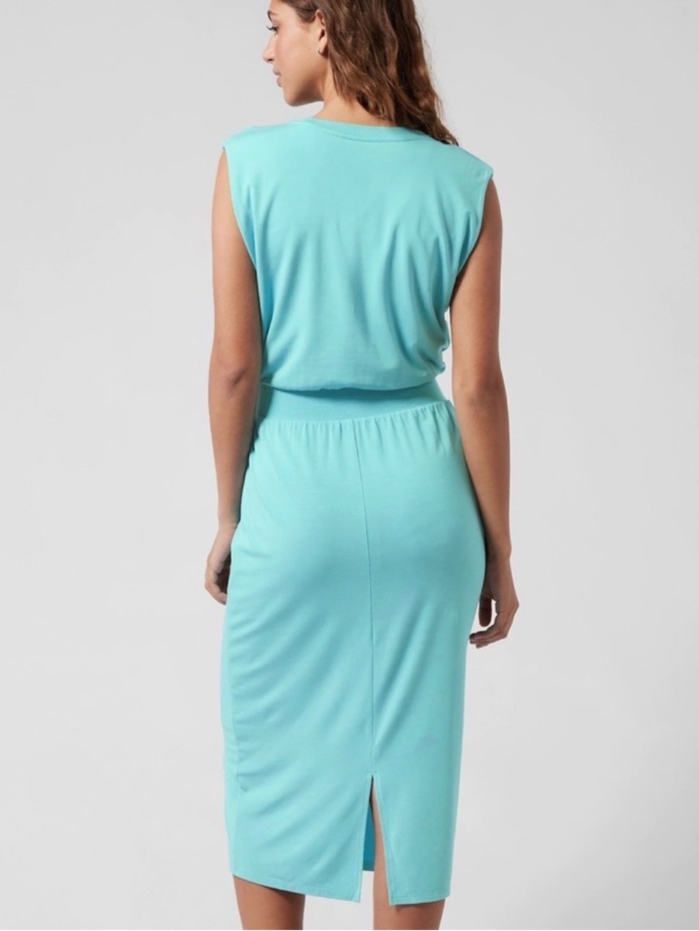 Athleta Aqua Blue Sleeveless Midi Dress